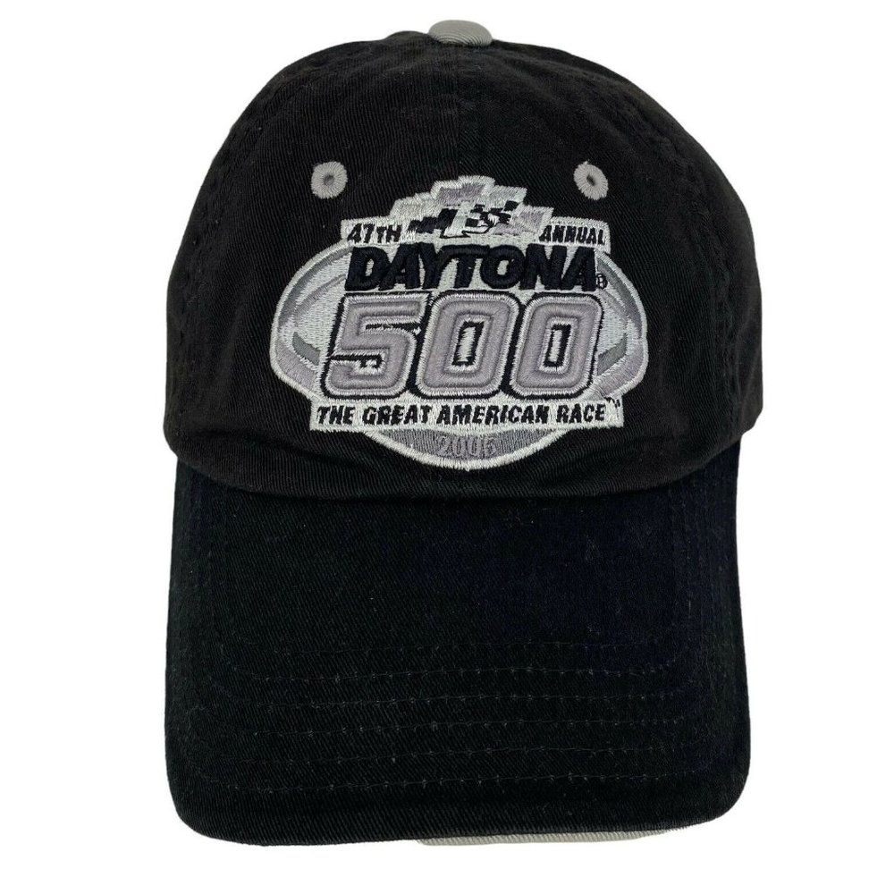 2005 47th Annual Daytona 500 Hat NASCAR Race Embroidered Black‎ Strapback Cap